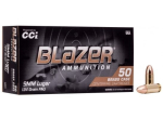 CCI Blazer Brass 9mm Ammo 124 Grain FMJ 50rds - 5201